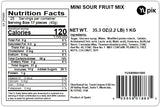 Yupik Mini Sour Fruit Mix, 2.2 lb (35.2 oz), Non-GMO Colorful Gummy Fruit Salad with Juicy Pears, Bananas, Oranges, & More, Dusted in Sour Sugar for a