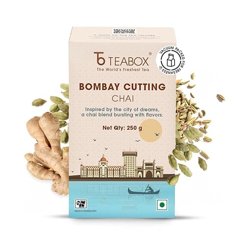 Teabox Bombay Cutting Chai | Inspired By The Bustling City | Blended With Natural Cardamom, Ginger & Fennel, 250 Grams