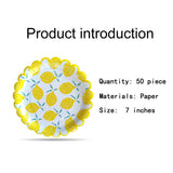 Generic 50 Lemon Disposable Paper Dinner Plates (7" Plate) for Kids, Baby, Wedding Shower, Christmas, Brunch & Garden Party Supplies