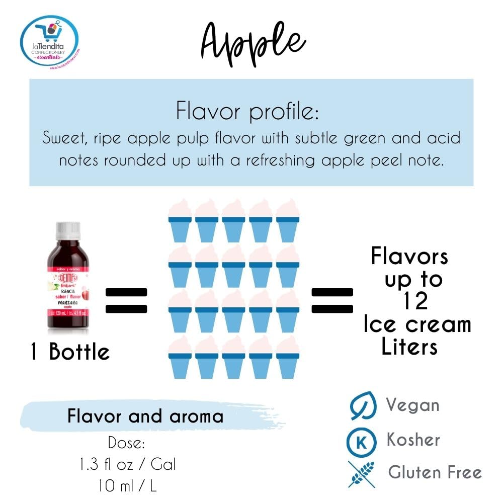 Deiman Natura Artificial Food Flavoring Apple Essence (4 fl oz)