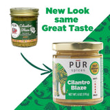 PUR Spices Cilantro Blaze I Hot Sauce & Tangy Cilantro Chutney I Fresh Cilantro, Garlic, Lime and Hot Peppers I Plant Based, Gluten Free, No Sugar