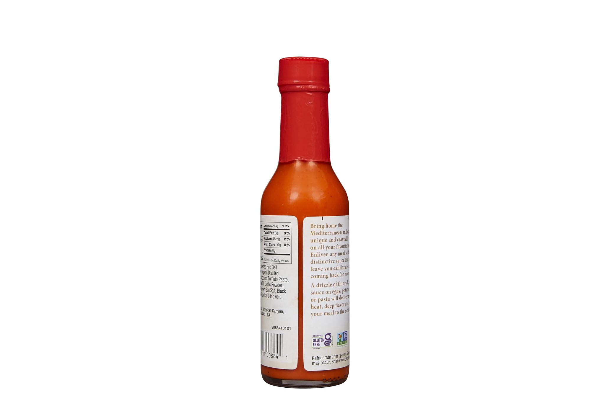 Mezzetta Roasted Red Pepper Sauce - Mediterranean Hot Sauce for Pizza, Pasta, Tacos, Chicken Wings - Non-GMO, Gluten Free - Medium Heat - 5 Oz - Pack