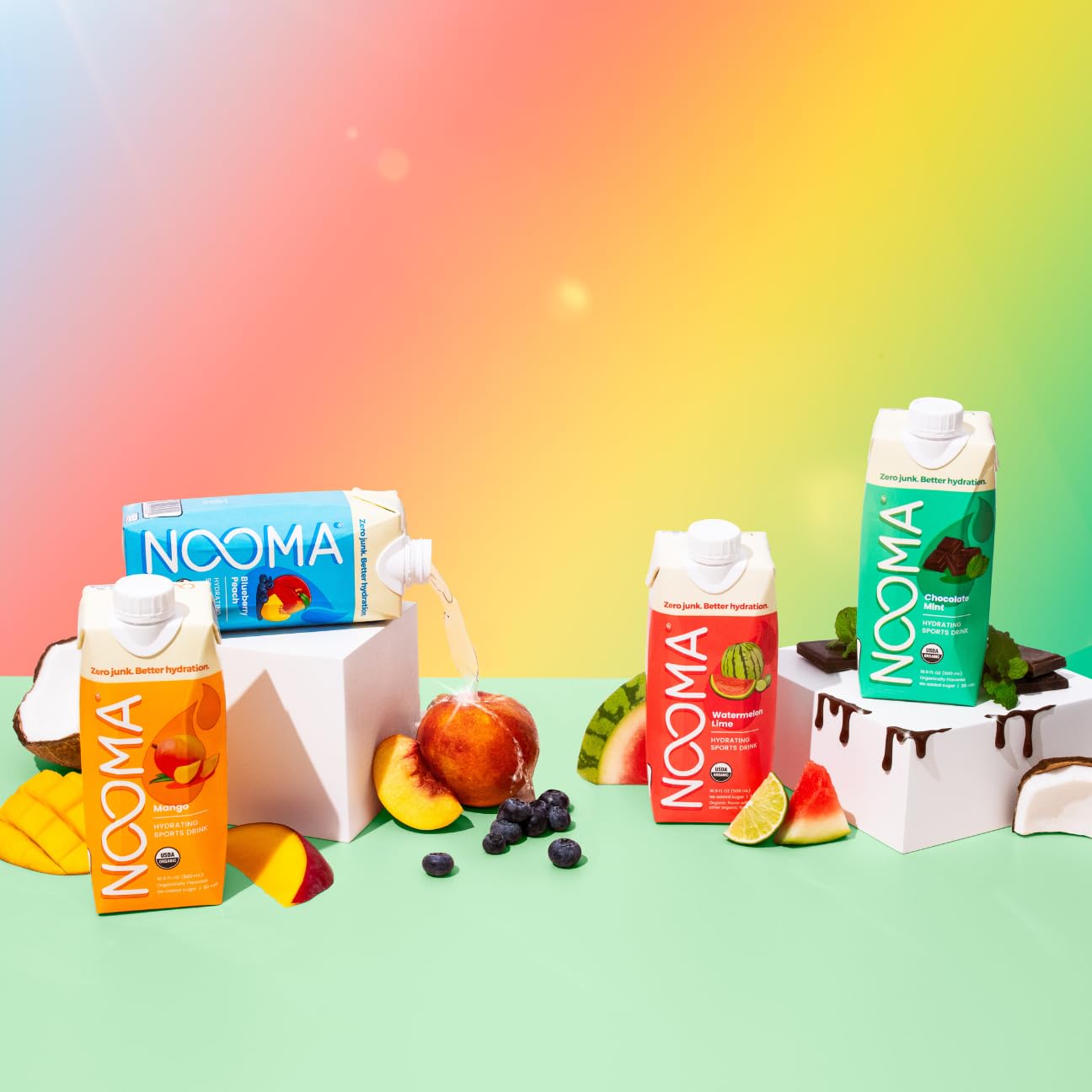 NOOMA - Performance Energy Drink - Pre Workout Drink - Nootropics, Adaptogens + Electrolytes - 120mg Clean Caffeine, 15 Calories & 2g Sugar - Variety