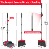 Ivandar Broom and Dustpan Set,Broom with Dustpan Combo Set Dust pan with Long Handle, for Home Kitchen Room Office Lobby Floor Use Upright Stand