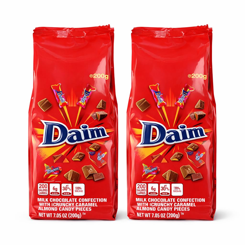 Daim Chocolate Bags - 200g Individual wrapped Daim Chocolates, 2 Pack