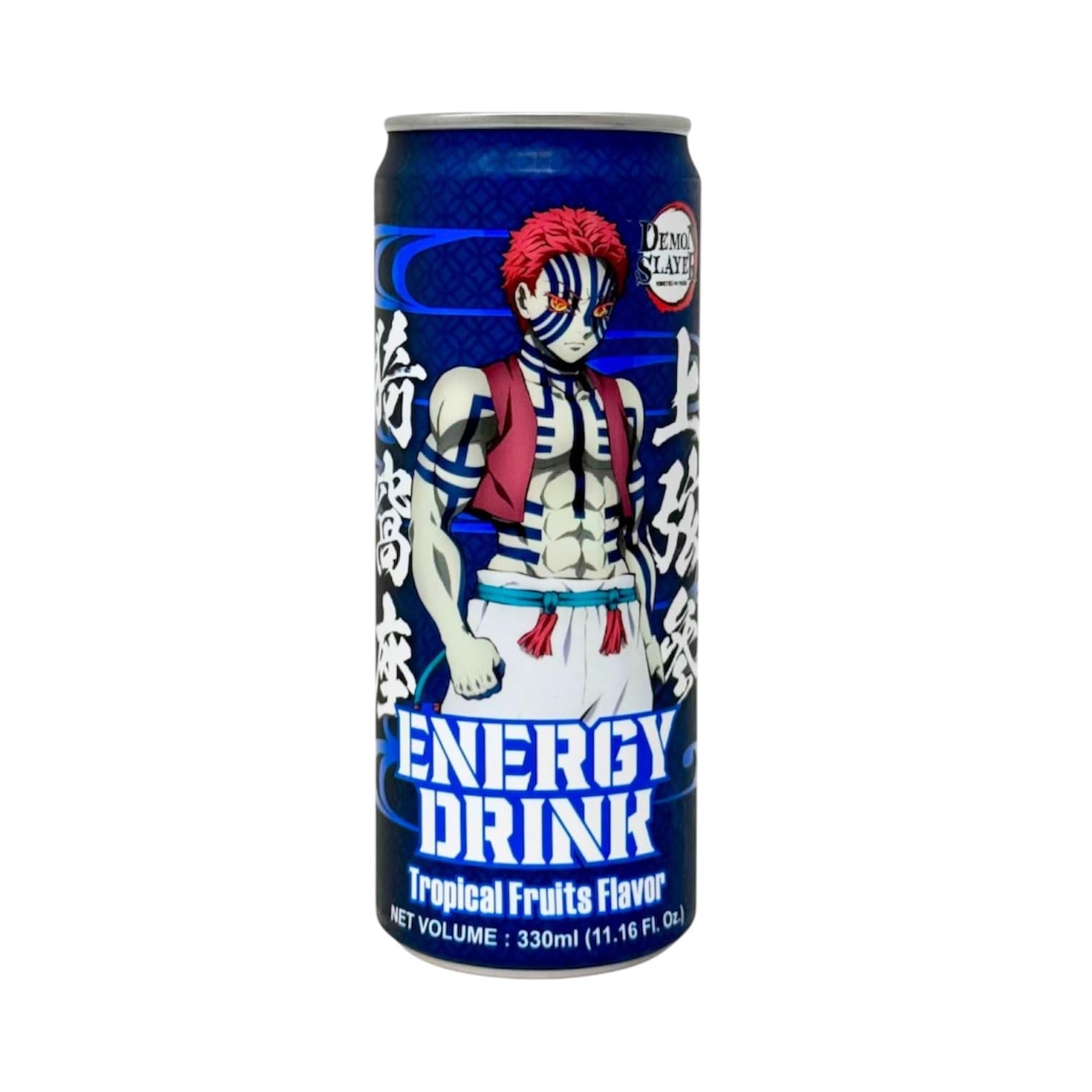 Demon Slayer Tropical Fruit Energy Drink - 11.16 fl oz (330 ml) Cans - Akaza Collectible Anime Character Drink (6-Pack)