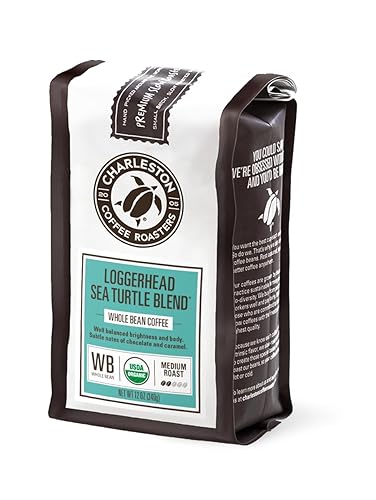 Charleston Coffee Roasters | Specialty Organic Whole Bean Coffee | Hand Picked, Premium Slow Roast (Loggerhead Sea Turtle Blend) 12oz