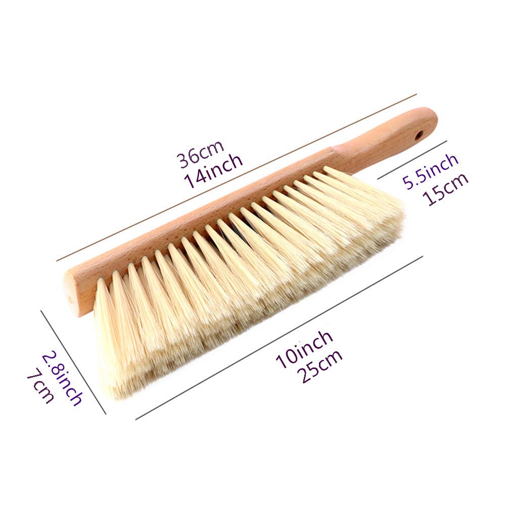 OAKART Counter Brush Oiled Beech Wood Handle Soft Bristle 14 Inch Long (Yellow)