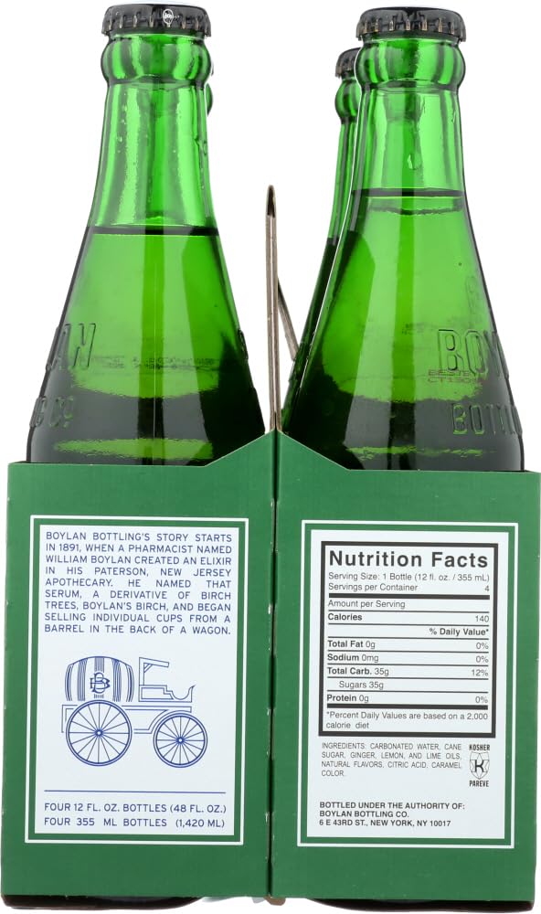 Boylan Ginger Ale Soda, 12 fl oz (24 Glass Bottles)