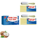 Canal Old Soap with Brush,2024 New Canal Soap Bar for Stains Canal Soap Bar Stain, Remover Easily Remove Stains from Clothes Grand Canal Soap