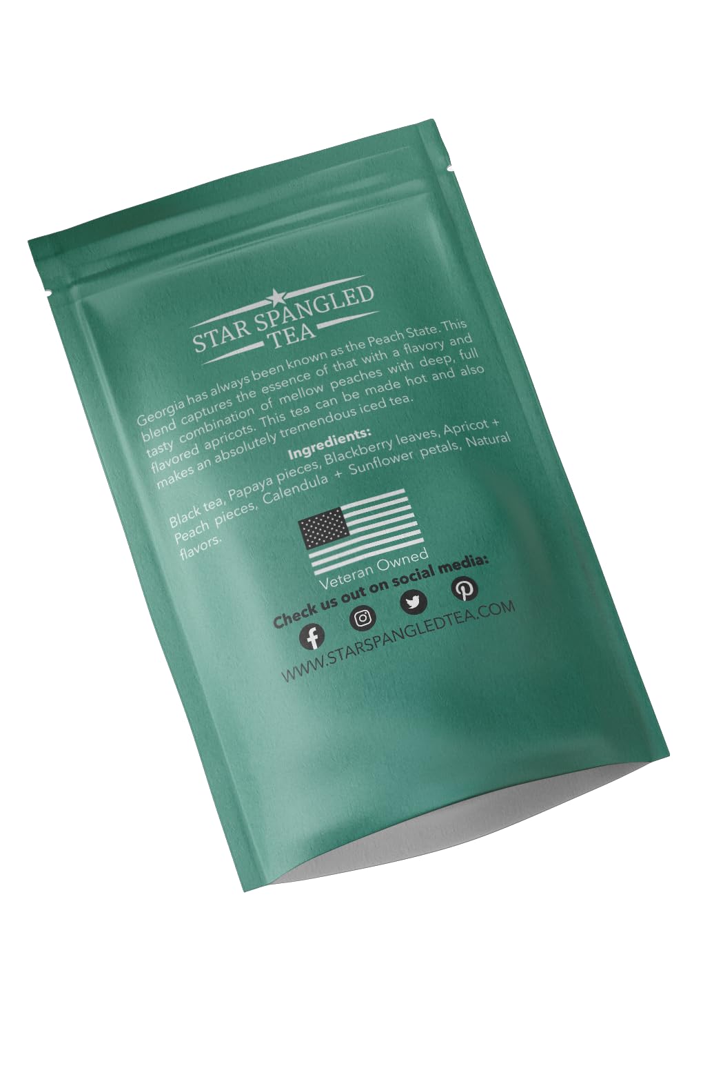 Star Spangled Tea Georgia Peach Apricot, Medium Black Tea, American Tea Blend With Peach and Apricot Tasting Notes, Helps Supports Veterans and First
