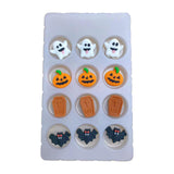 Sentovac 12 Pcs Halloween Icing Decoration Edible Tombstone Pumpkin Ghost Bat Mix Candy Dessert Sprinkles DIY For Cookie Cake Cupcake Topper Icing