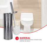 Hammered Toilet Brush Set, By Home Basics | Stainless Steel Toilet Bowl Brush And Holder | Holders For Bathrooms | Chic Toilet Brush Caddy