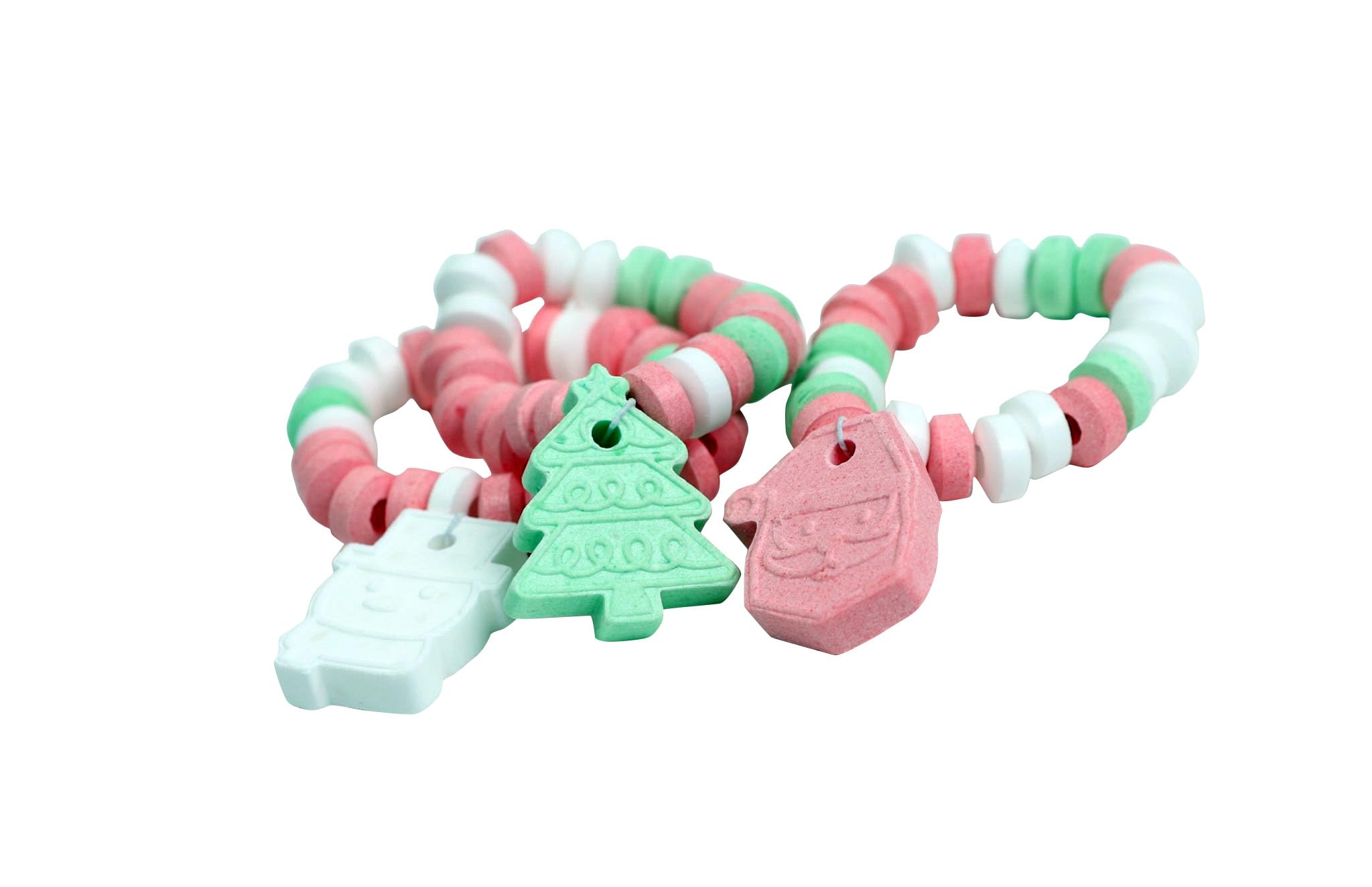 Christmas Candy Bracelets - Holiday Themed Candy for Kids - Bulk 24 Count Individually Wrapped Santa, Snowman, Christmas Tree Bracelets - Stocking