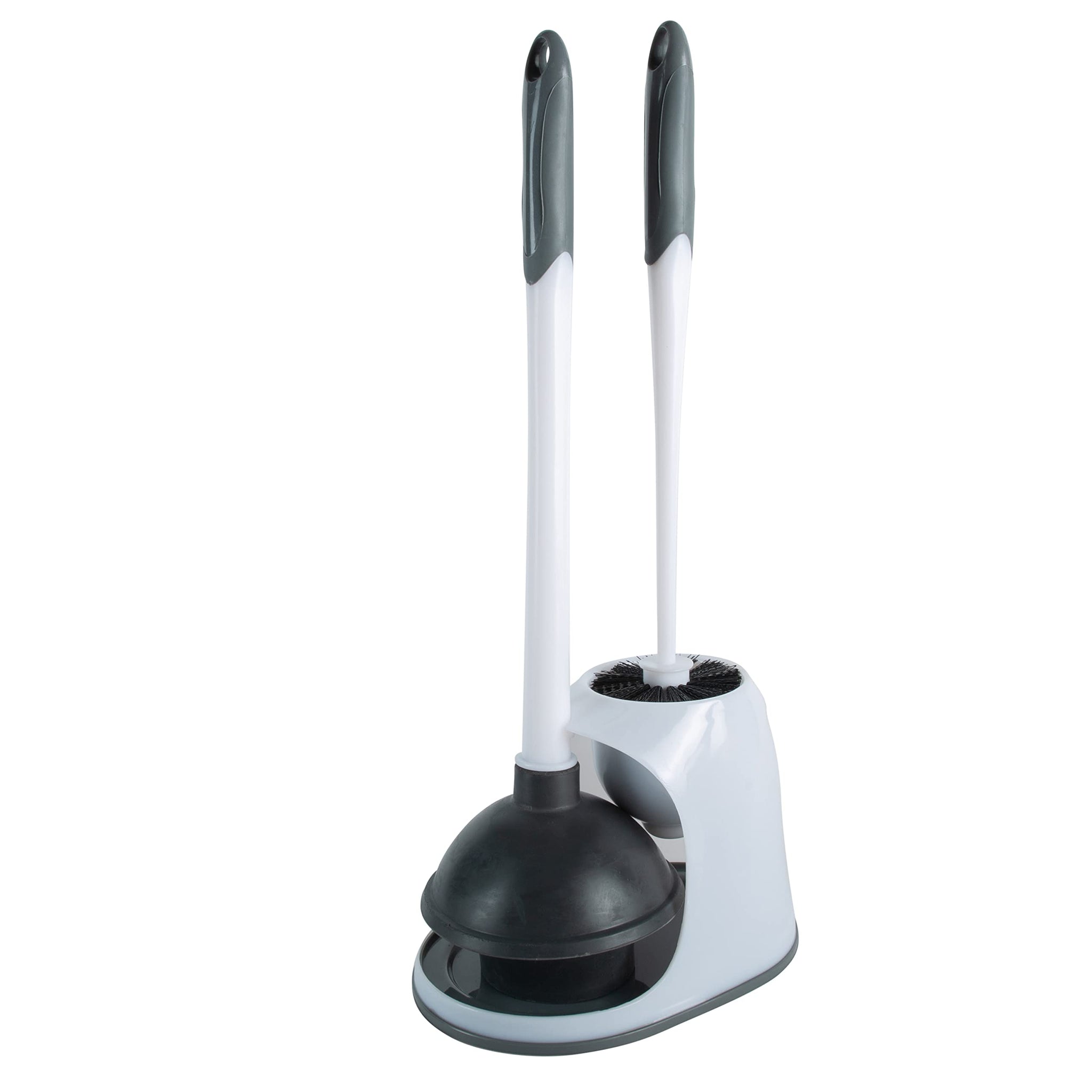 Bath Bliss 2 Pack 2-in-1 Bowl Brush & Plunger in White