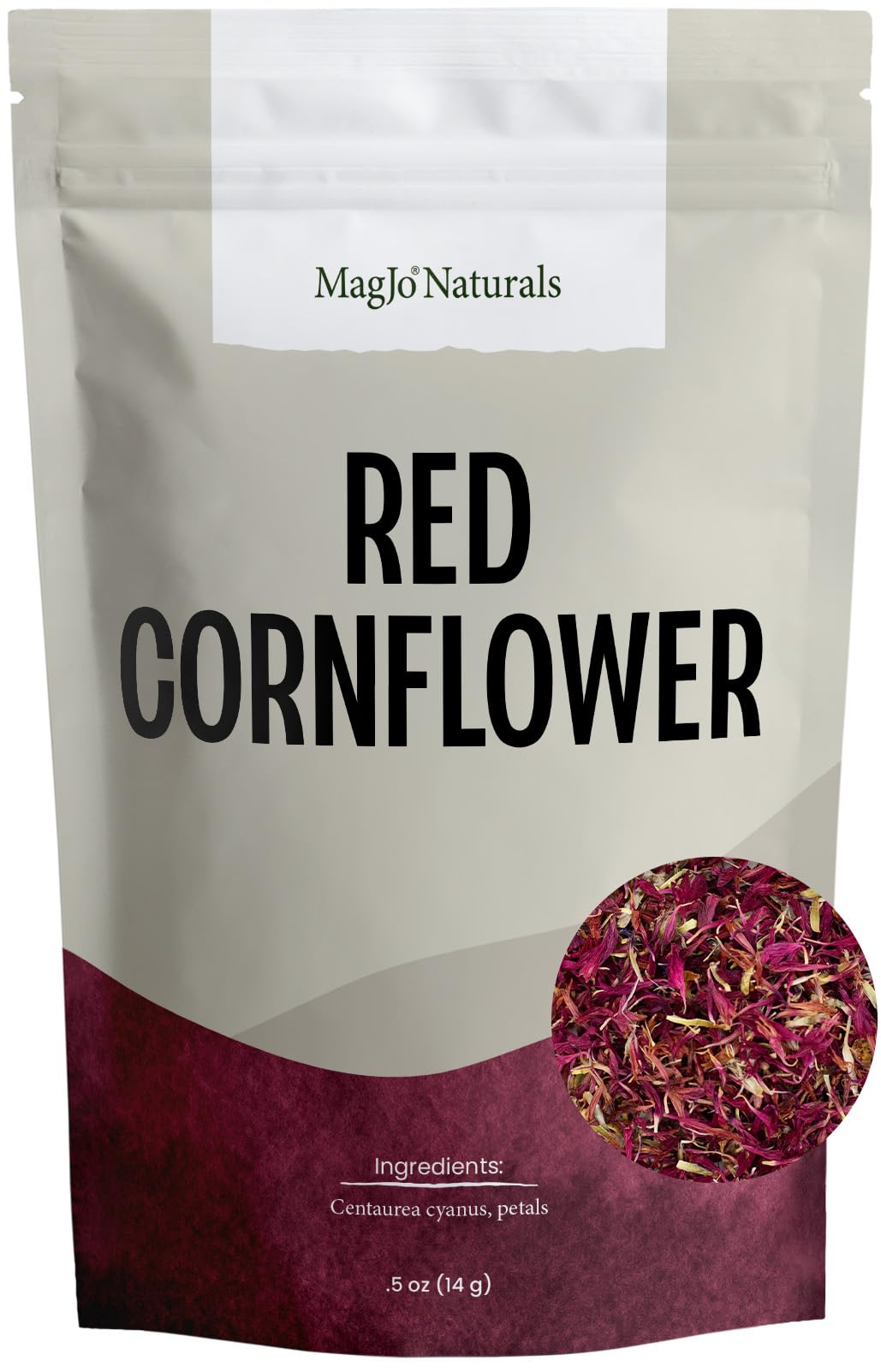 MagJo Naturals Red Cornflowers Petals, Wild Harvest, Bulk Dried Centaurea cyanus Herbal Tea, Direct from Family Farms, Bachelor Button Petals (0.5