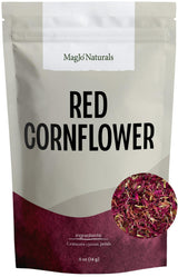 MagJo Naturals Red Cornflowers Petals, Wild Harvest, Bulk Dried Centaurea cyanus Herbal Tea, Direct from Family Farms, Bachelor Button Petals (0.5