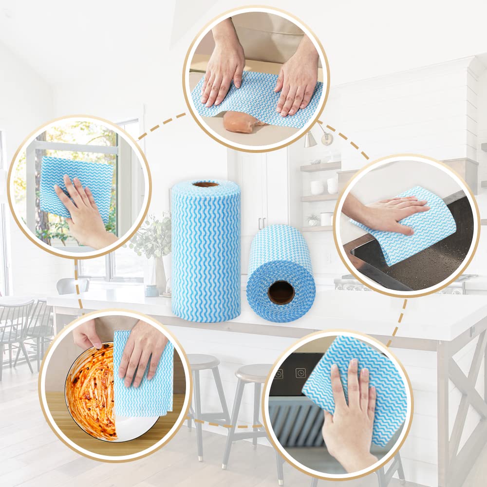 Supmaquc 2 Pack Upgraded Reusable Cleaning Cloths Extra Thick Durable Disposable Cleaning Towels Kitchen Dish Paper Multi Purpose Household Towels