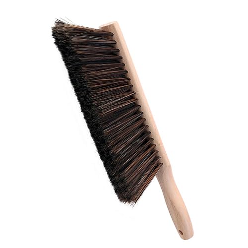 Soft Bristle Hand Brush Wooden Handle for Woodworking Shop Bench, Sawdust Removal Non-Scratch 14 Inch Long (Brown)