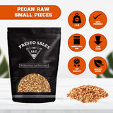 Presto Sales Small Chopped Pecans 16 oz. | Raw, Unsalted, Shelled, Natural | Non-GMO, Keto/Paleo, Vegan | Low-Cholesterol, Low-Fat, Dairy-Free