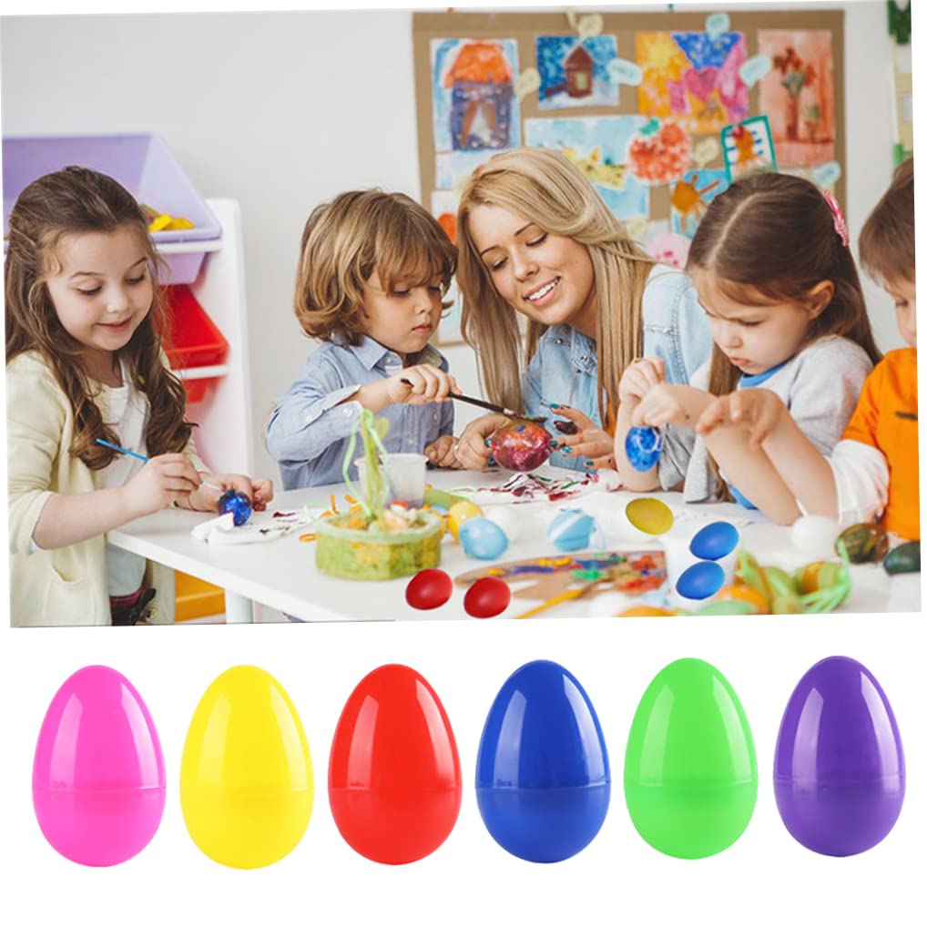 CNAFGBGG Plastic Easter Eggs Fillable Surprise Chocolate Assortment DIY Toys for Kids Easter Theme Party Favor 12PCS.