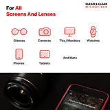Clean & Clear Microfiber Cleaning Cloth, EXTRA LARGE [6 Pack] ULTRA PREMIUM Microfiber Cleaning Cloth - Microfiber Cloth for Camera Lens, Glasses