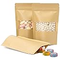 Kraft Paper Stand Up Pouches - 200 Packs, 3.5x5.5 Inches, Food Storage, Christmas