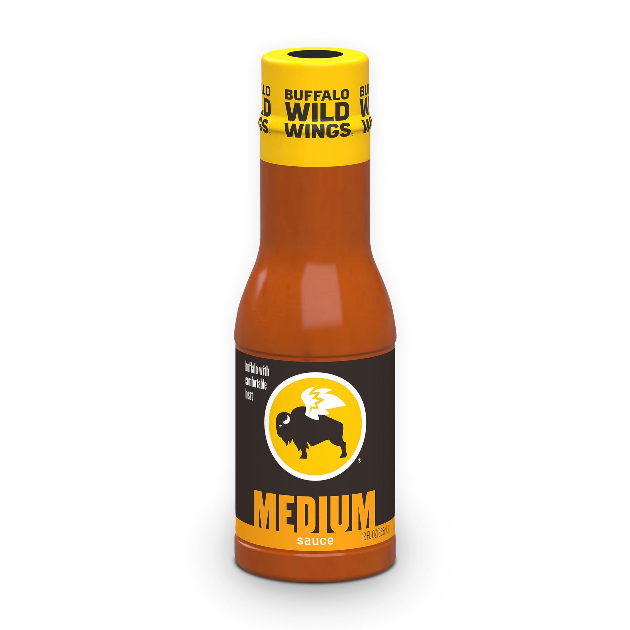 Buffalo Wild Wings Medium Buffalo Sauce, 12 fl. oz., Perfect Dipping Sauce, Chicken Marinade, Wing Seasoning and Burger Topping, Enjoy a Medium