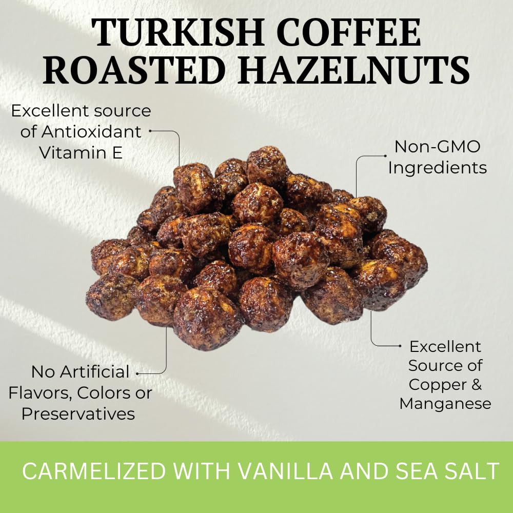 Otto Nuts - Turkish Coffee Roasted Hazelnuts, Non-GMO Naturally Vegan Snack, Good Source of Protein | 5 OZ with Resealable Bag