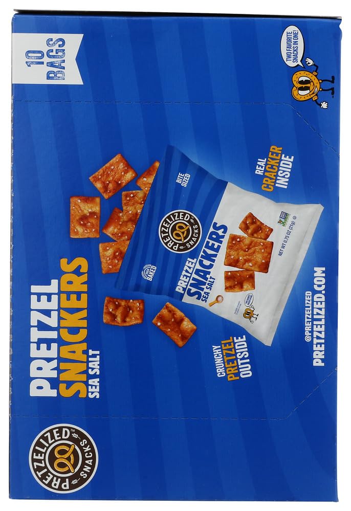 Pretzelized, Crackers Pretzel Sea Salt Multipack, 7.5 Ounce