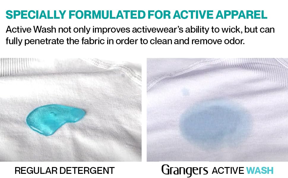 Grangers Active Wash Performance Sports Detergent for Activewear Clothing, 33.8 oz