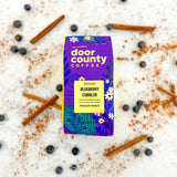 Door County Coffee Blueberry Cobbler, Flavored Ground - 8 oz Bag - Spring & Summer Seasonal - Medium Roast - 100% Specialty Arabica - Blueberry