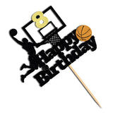 Basketball Happy 8th Birthday Cake Topper-Basketball Themed Birthday Party Cake Decoration-8 Years Birthday Party Supplies (8th)