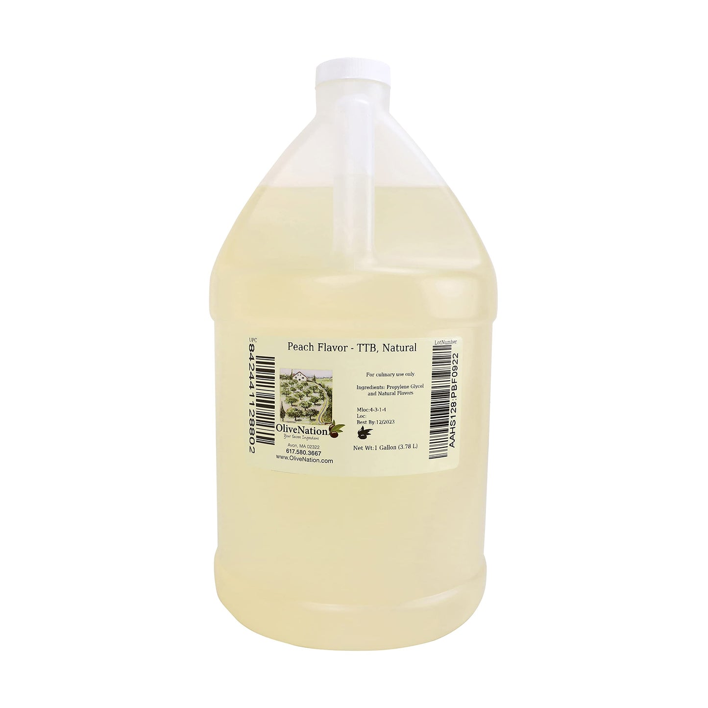 OliveNation TTB-Approved Peach Flavoring, Natural Peach Flavor for Brewing, Baking, Sugar Free, Non-GMO, Gluten Free, Vegan - 8 fl oz