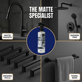 FLITZ Kitchen & Bath Matte Cleaner - 8oz of USA-Made Non-Abrasive Matte Black Cleaner - Removes Light Grease, Smudges, and Water Spots - Water-Based