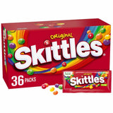 SKITTLES Original Chewy Candy, Full Size 2.17 oz Individually Wrapped Packs of Full Size Candies 36 Count