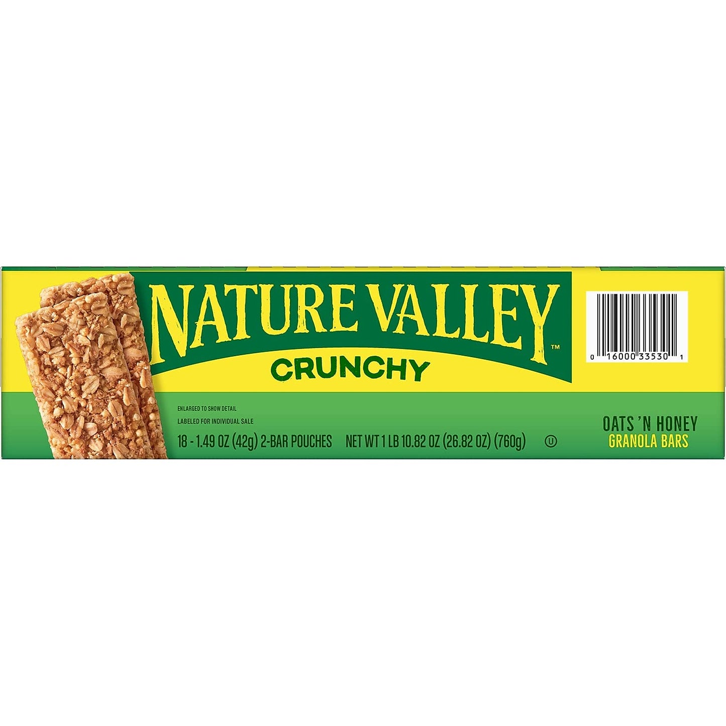 Nature Valley SN3353 Nature Valley Granola Bars, Oats'n Honey Cereal, 1.5oz Bar, 18/Box