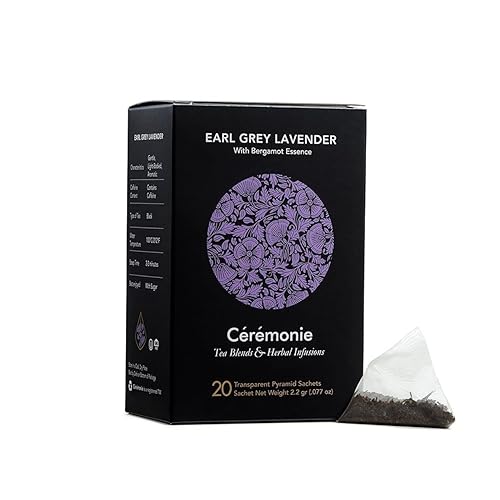 Ceremonie Earl Grey Lavender Tea - Rich Black Tea Infused With Touch of Lavender & Bergamot Essence - Gentle, Light-Bodied, Kosher & Aromatic