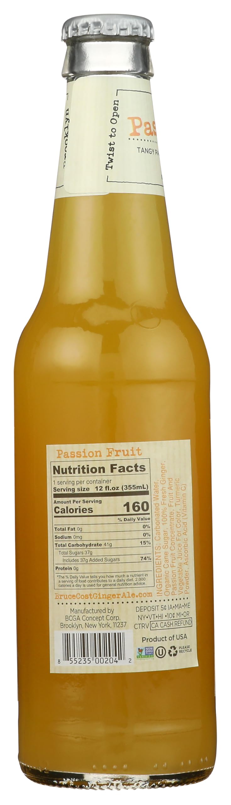 Bruce Cost, Ginger Ale Passion Fruit, 12 Fl Oz