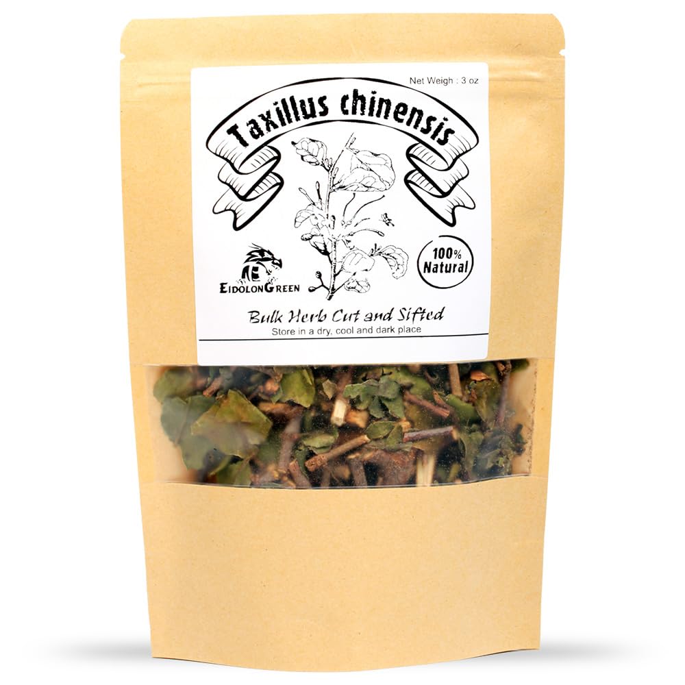 EidolonGreen [China Medicinal Herb] Dried Chinese Mistletoe (Taxillus chinensis/Sang ji sheng/???) Stems and Leaves 3 Oz (88g)