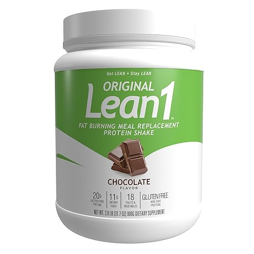 Lean1 meal replacement protein powder, chocolate flavor, 15 serving tub