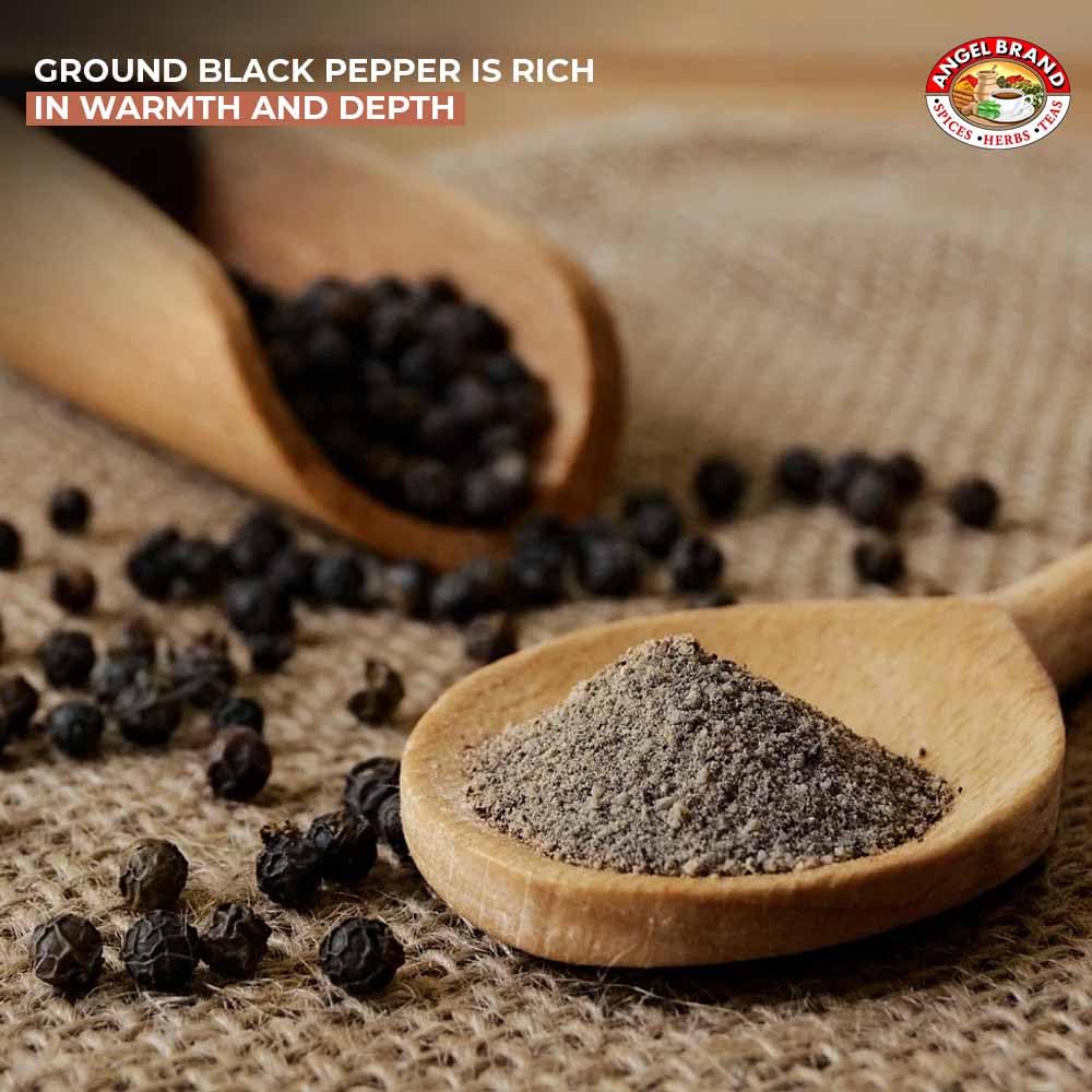 Angel Brand Black Pepper Ground 15 oz Bottle - Fine Ground Black Pepper Powder for Cooking, Seasoning, and Spices - Rich Flavor and Aroma - Perfect