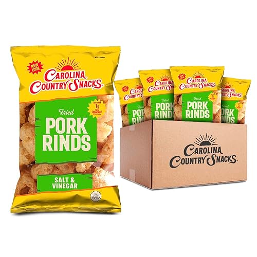 Carolina Country Snacks - Fried Pork Rinds Salt & Vinegar 1.75 oz (50g) | Bold Flavor, Crunchy Delight