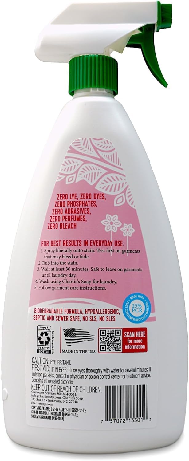 Charlie’s Soap Baby Variety Pack Pre Spray 32 Oz, Laundry Powder (100 Load), & Baby Oxi Bleach Bundle (Pack of 3)