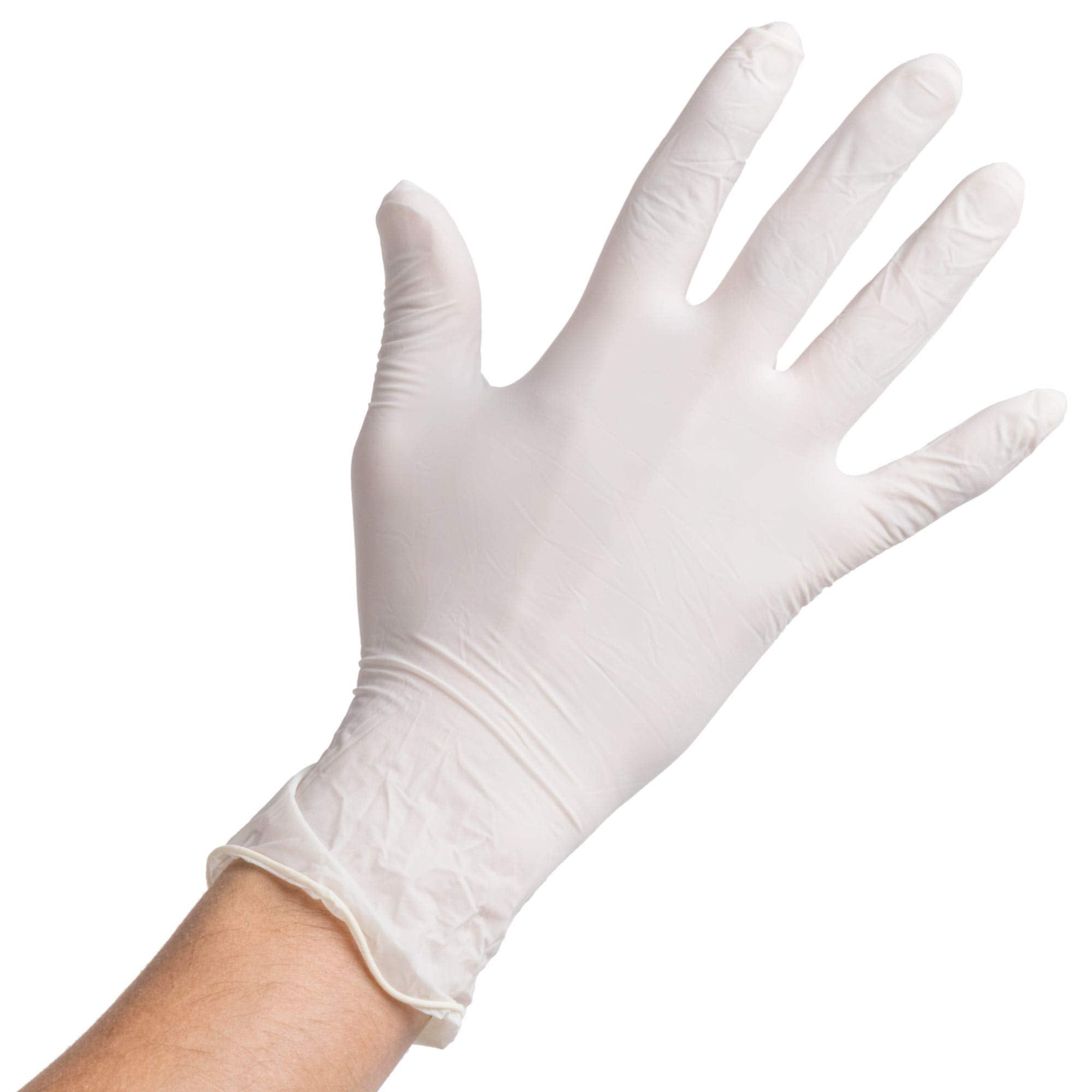 Lakesstory Extra Large Powdered Disposable Latex Gloves for Foodservice Extra Large Size Pack of 100 (White)