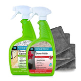 StoneTech Stone & Tile Cleaner and Stone Polish Duo - Daily Cleaner & Polish for Granite, Marble, Quartzite, Travertine - Removes Dirt & Restores
