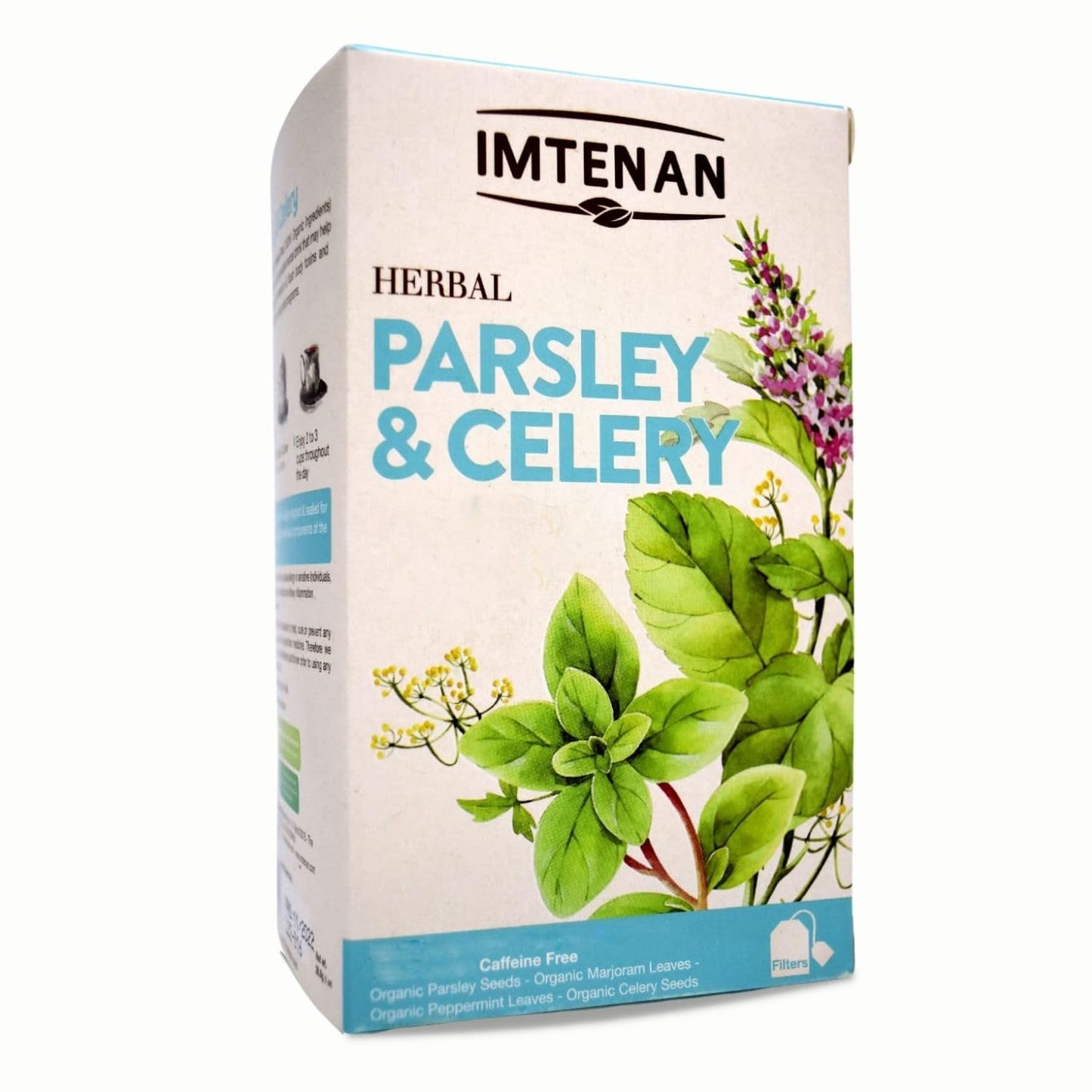 Imtenan Natural Drink Herbal Parsley And Celery Herbal Tea Bags Herbals Herbs Herb Non Gmo No Additives No Artificial Coloring Kosher Halal (18 Bag)
