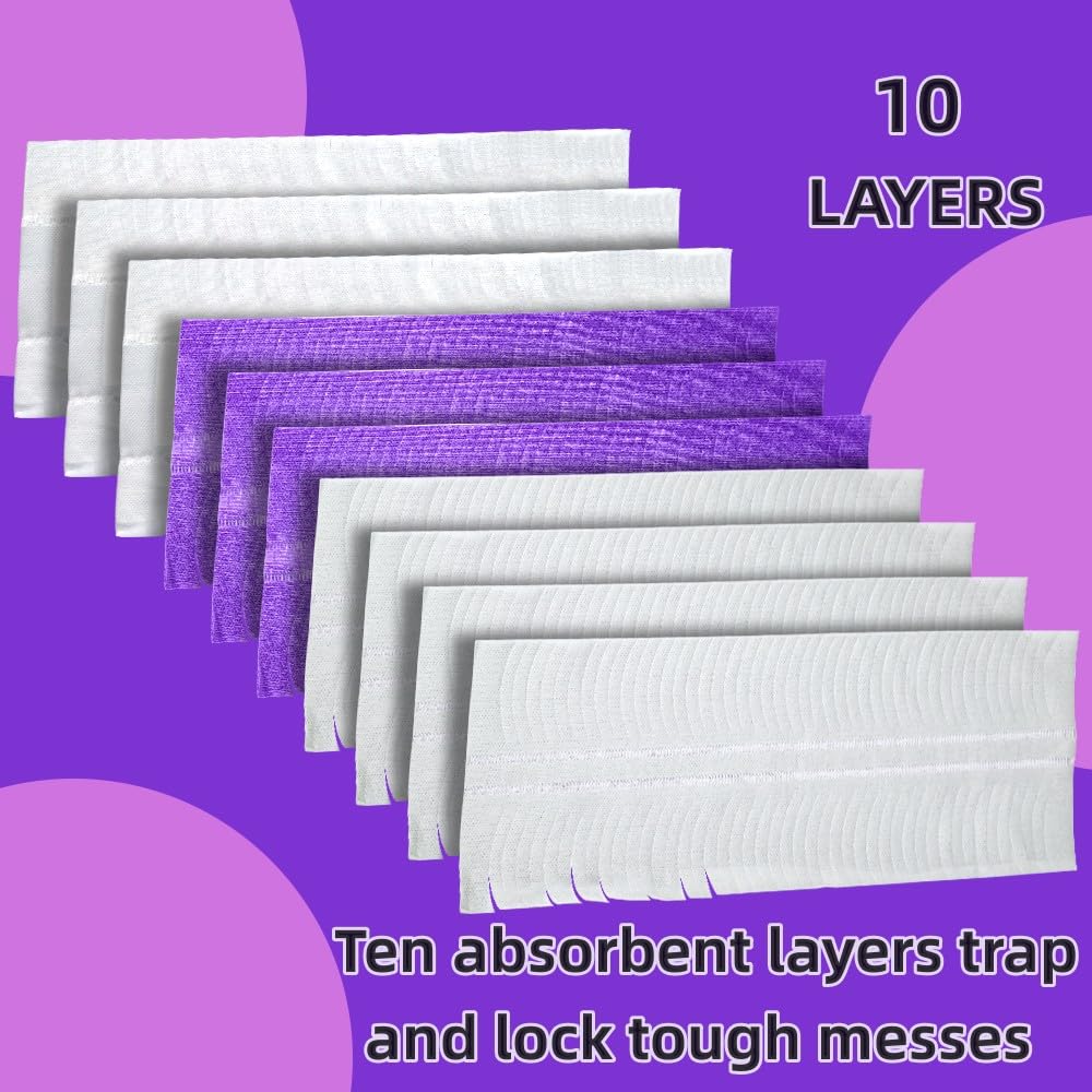 Disposable Mopping Pads Refills for PowerMop Multi-Surface Mop and PowerMop Wood Mop, Spray Clean Pads Replacement (Purple-20)