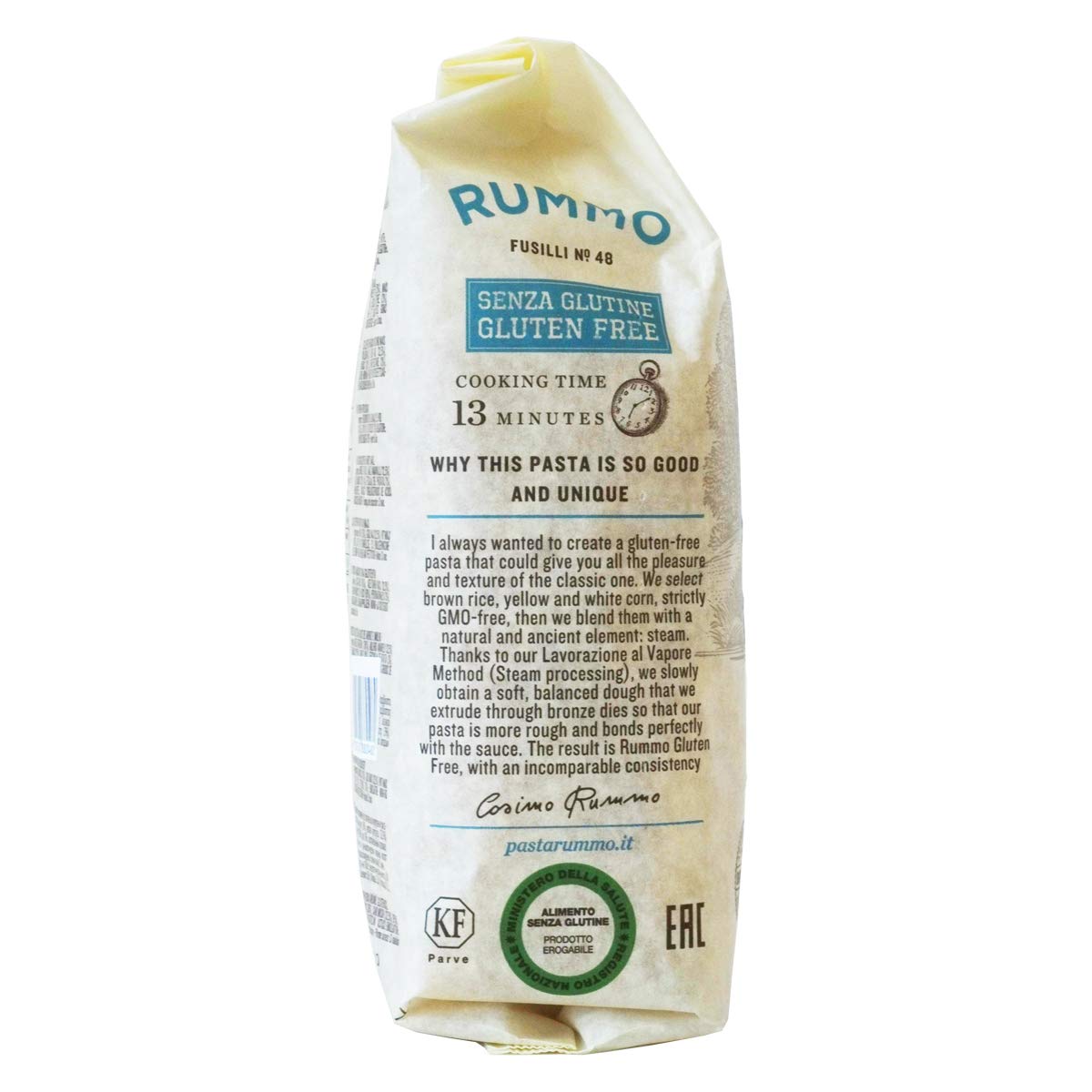 Rummo Fusilli N ° 48 | Italian Gluten Free Pasta | 14 Ounce | Pack of 6