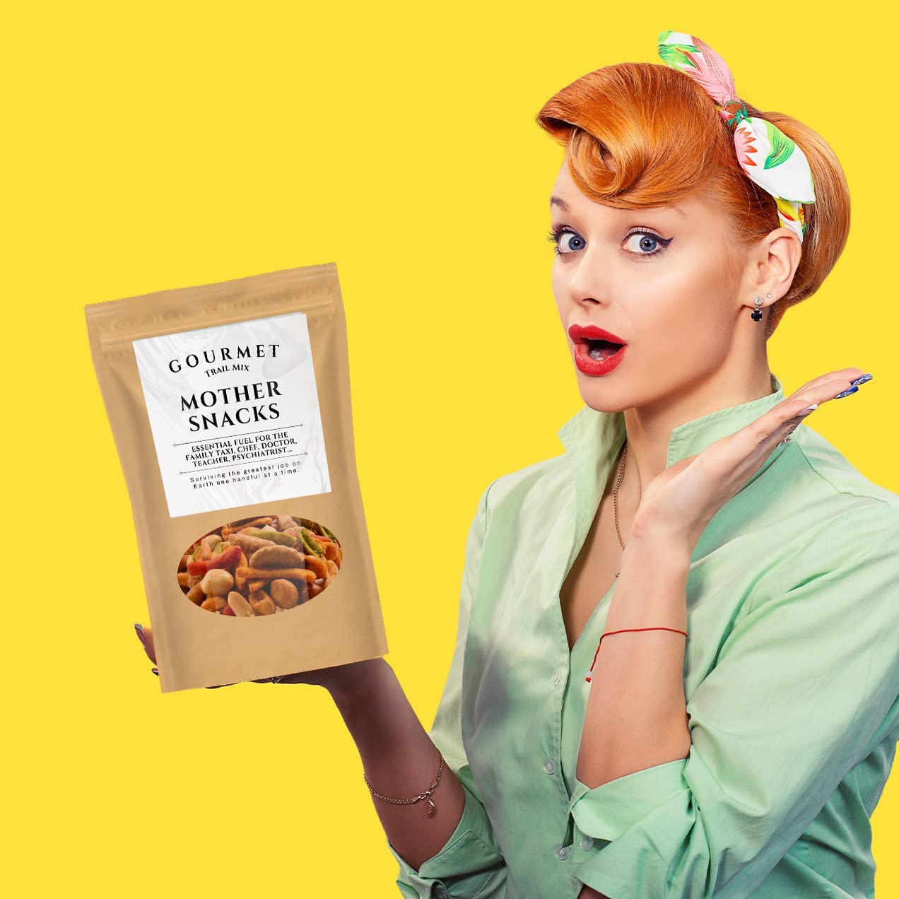 Mother Snacks Gourmet Trail Mix - Premium Spicy Snacks Joke Mom Gifts Mom Life Novelty Gifts Stocking Stuffers for Moms Mother’s Day Basket Ideas